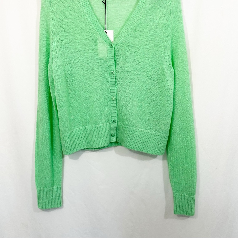 NWT RE/DONE 60S Wool Alpaca Knit Button Down Cardigan Sweater in Spearmint - Picture 5 of 13
